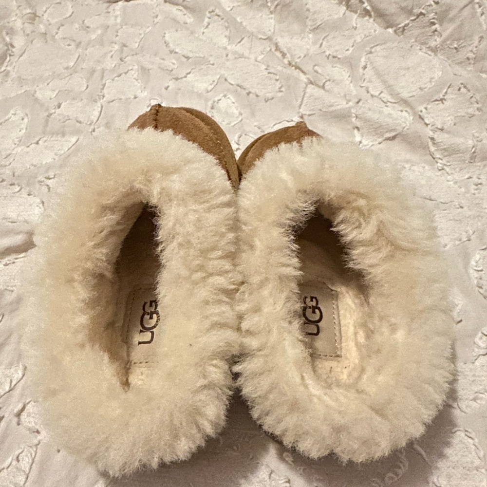 UGG Cream Fur-Lined Slippers - Picture 2 of 4
